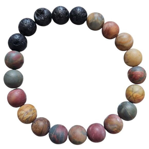 Reiki Bivei Natural Gem Healing Crystals 8mm Stretch Braclets, lot of 5. NEW! - Picture 3 of 6
